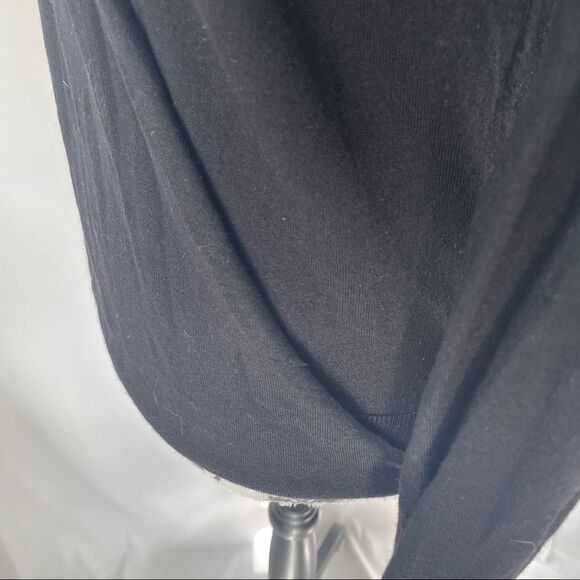 Theory Wool & Silk Faux Wrap Black Sweater - Picture 3 of 8